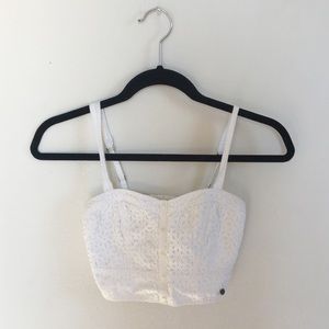 Abercrombie White Bustier Lace Crop Top